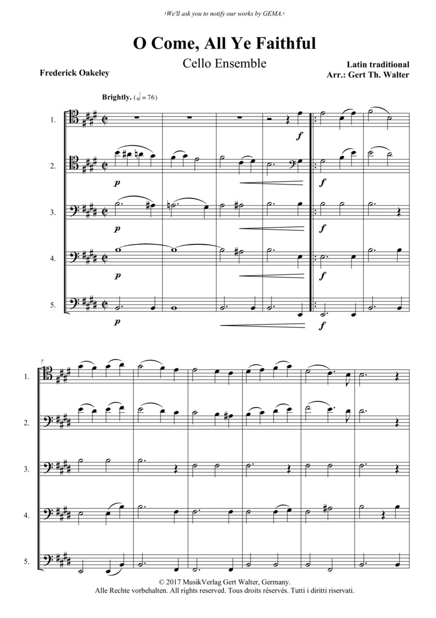 O Come, All Ye Faithful O Come, All Ye Faithful String Quintet scores gallery preview page 1