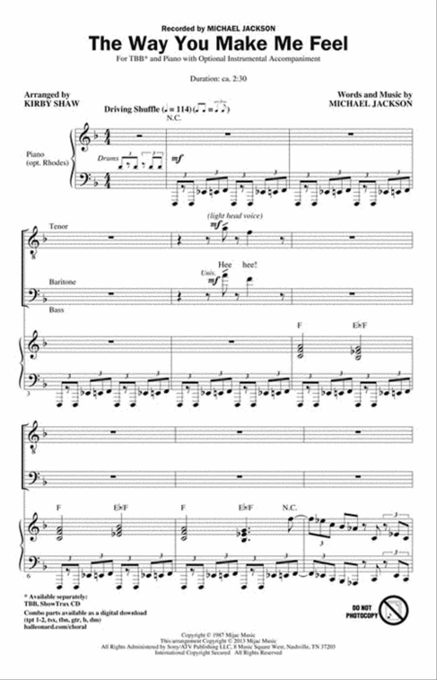 The Way You Make Me Feel 3-Part scores gallery preview page 2