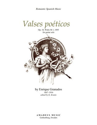 Valses Poeticos Op. 10, No. 1 for guitar solo