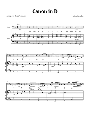 Book cover for Canon by Pachelbel - Tuba & Piano and Chord Notation