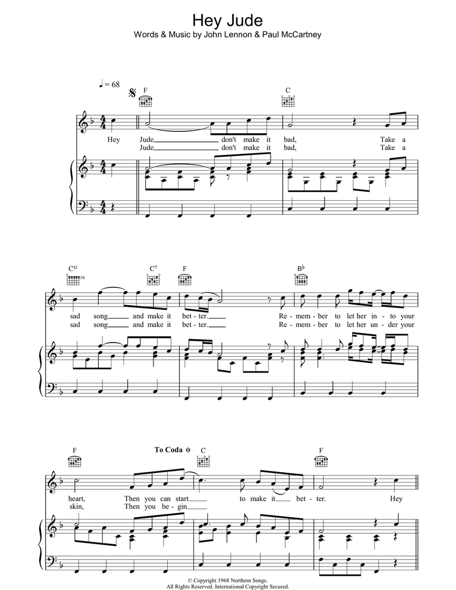 Hey Jude Acoustic Guitar scores gallery preview page 1