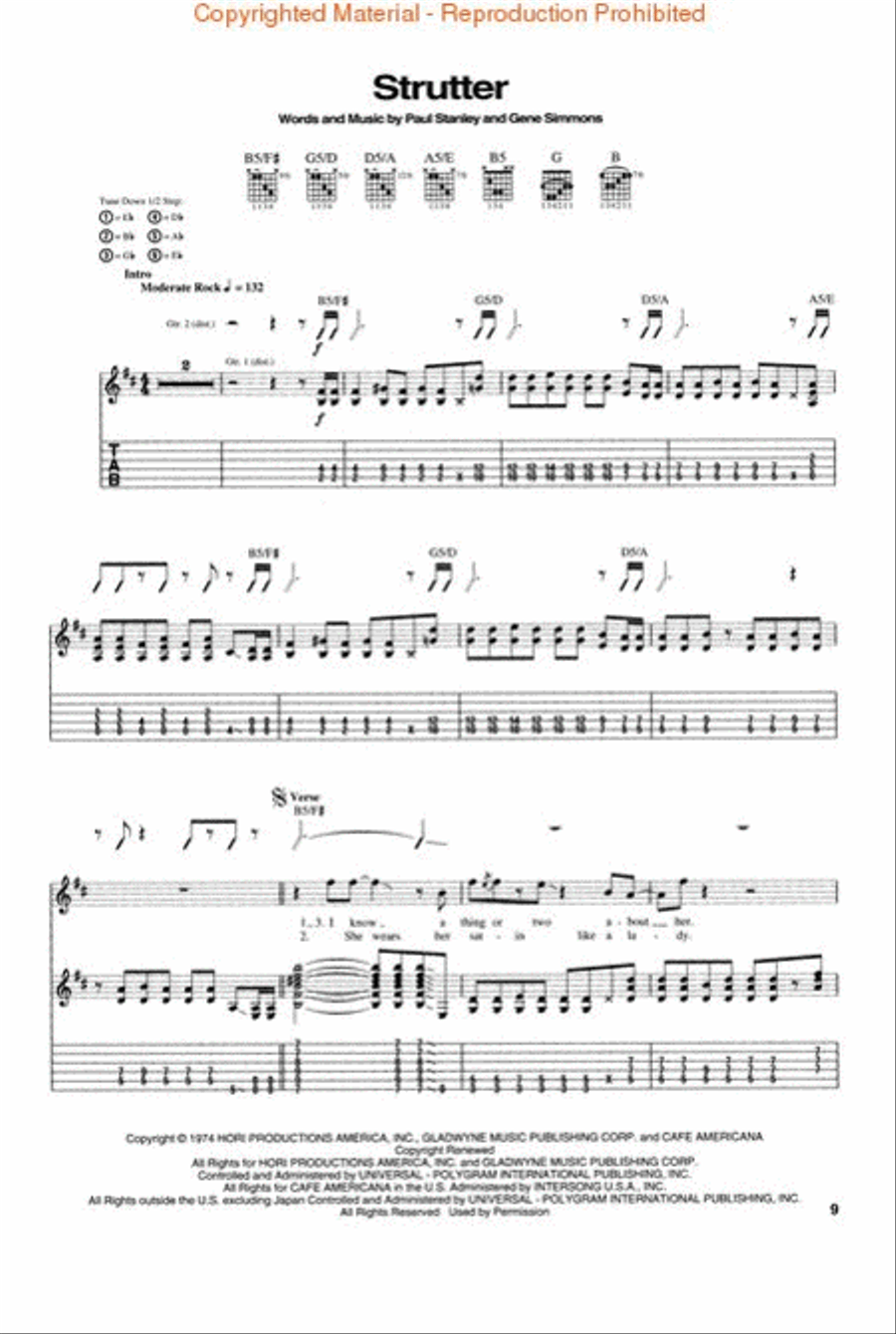 Kiss – Alive! Electric Guitar scores gallery preview page 3