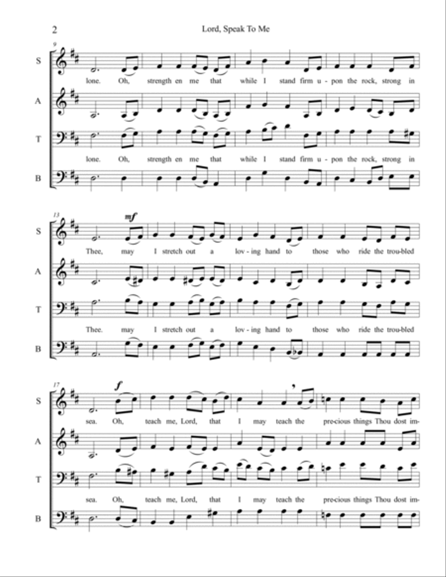 Lord, Speak To Me Lord, Speak To Me A Cappella scores gallery preview page 2