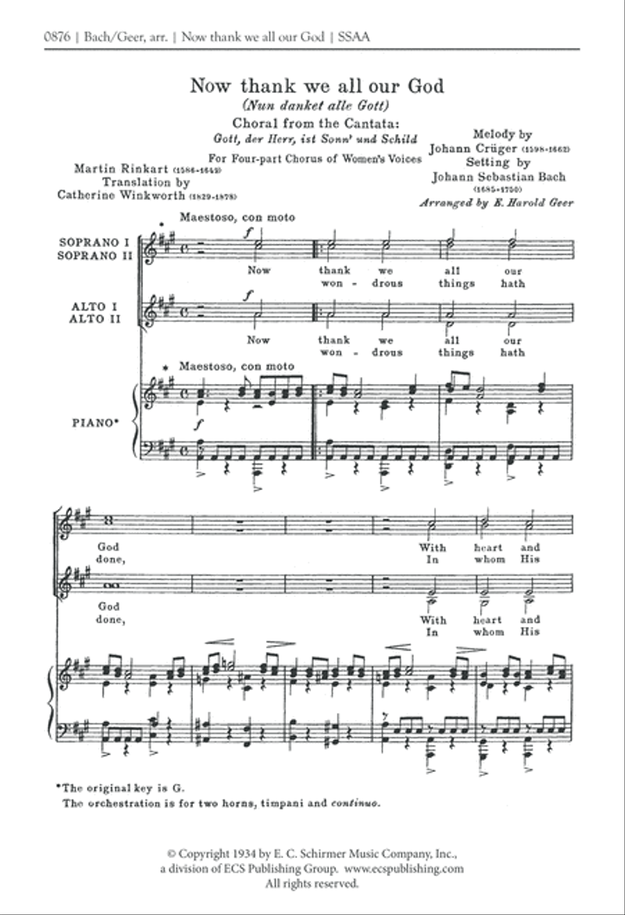 Now Thank We All Our God SSAA scores gallery preview page 2