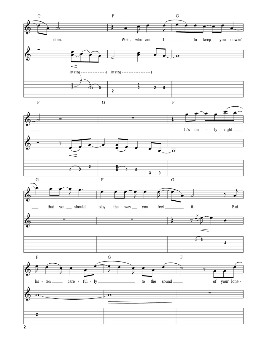 Dreams Acoustic Guitar scores gallery preview page 2