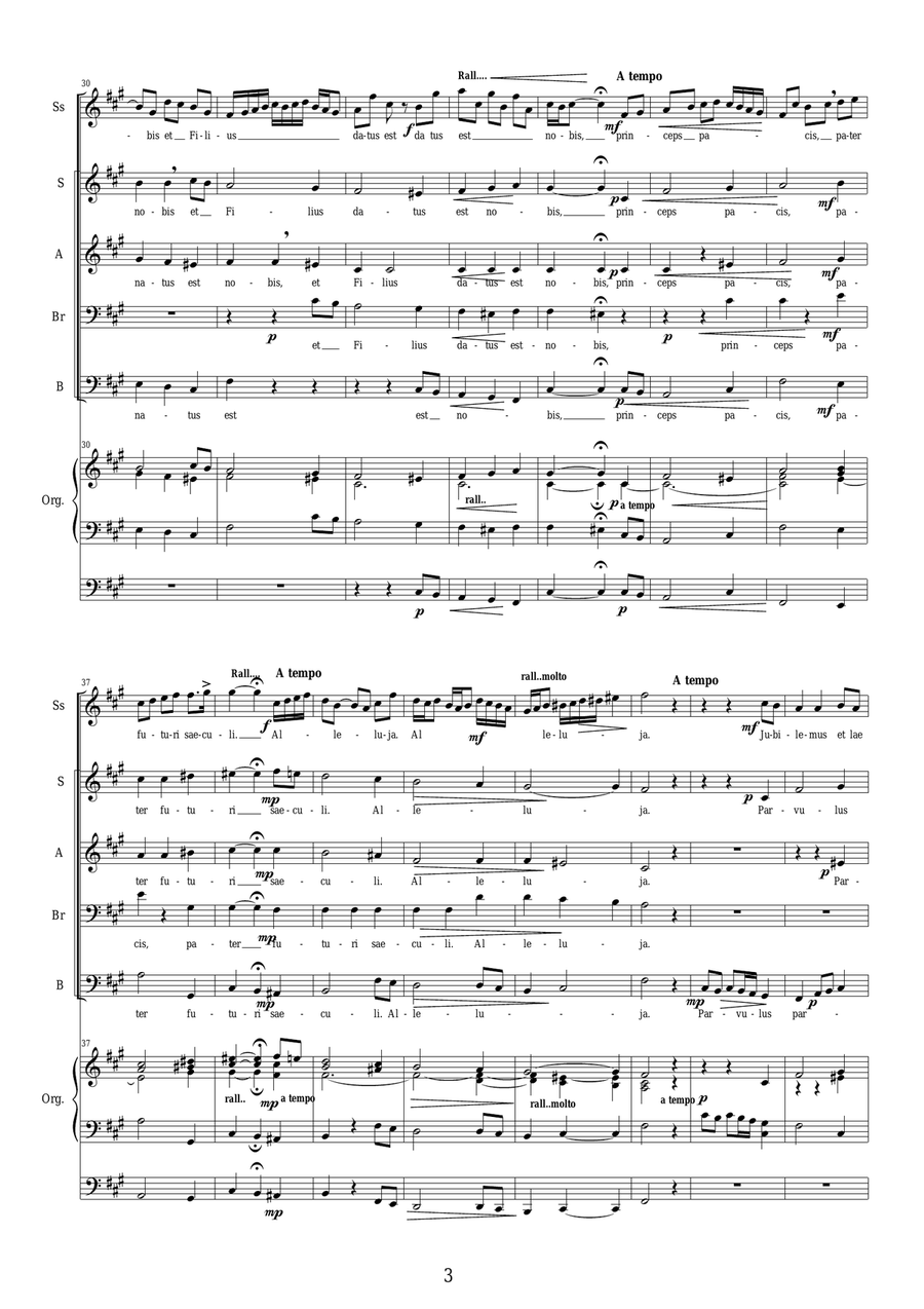 Parvulus hodie natus est - Christmas motet for Soprano solo, mixed choir and organ Mixed Choir scores gallery preview page 3