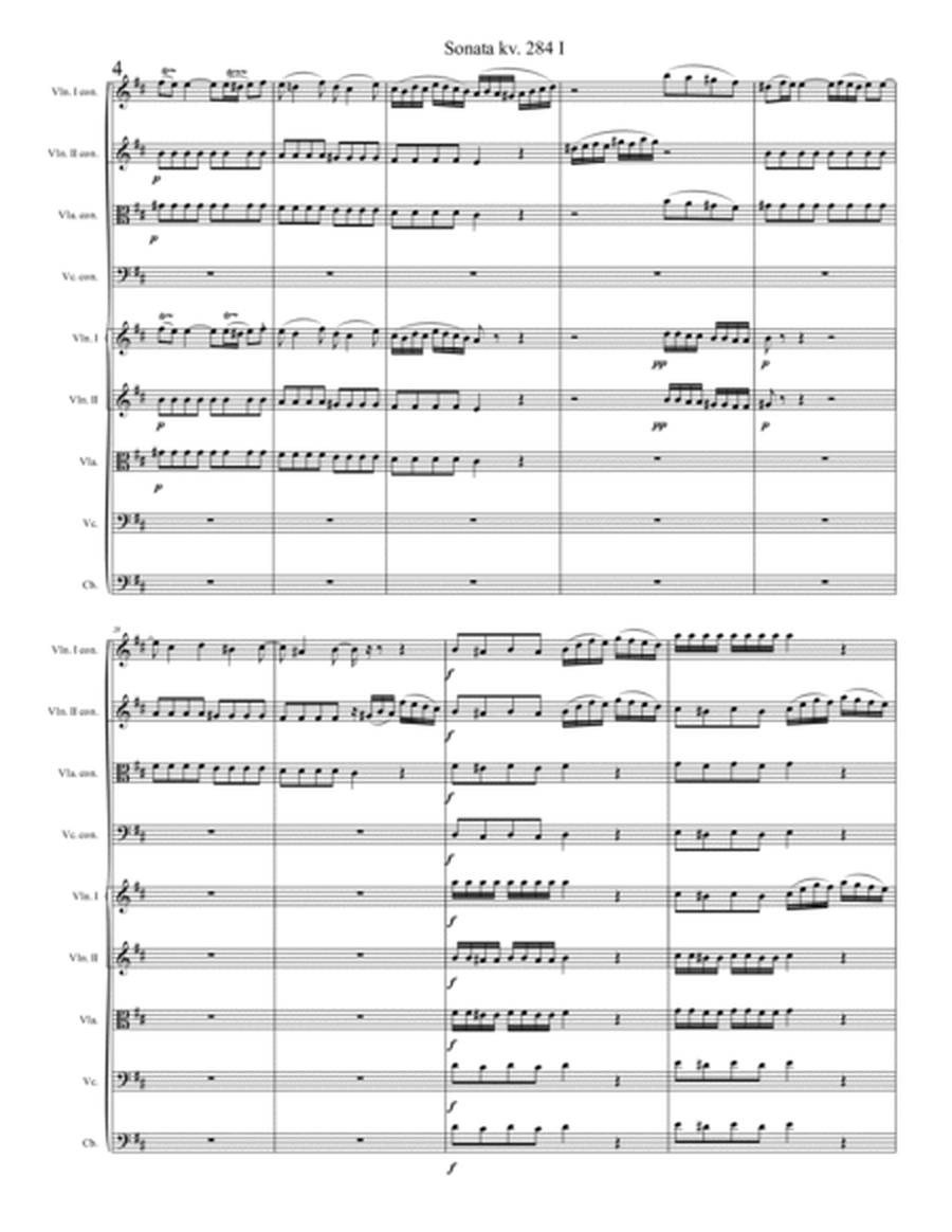 Mozart Sonata kv. 284 for String orchestra image number null