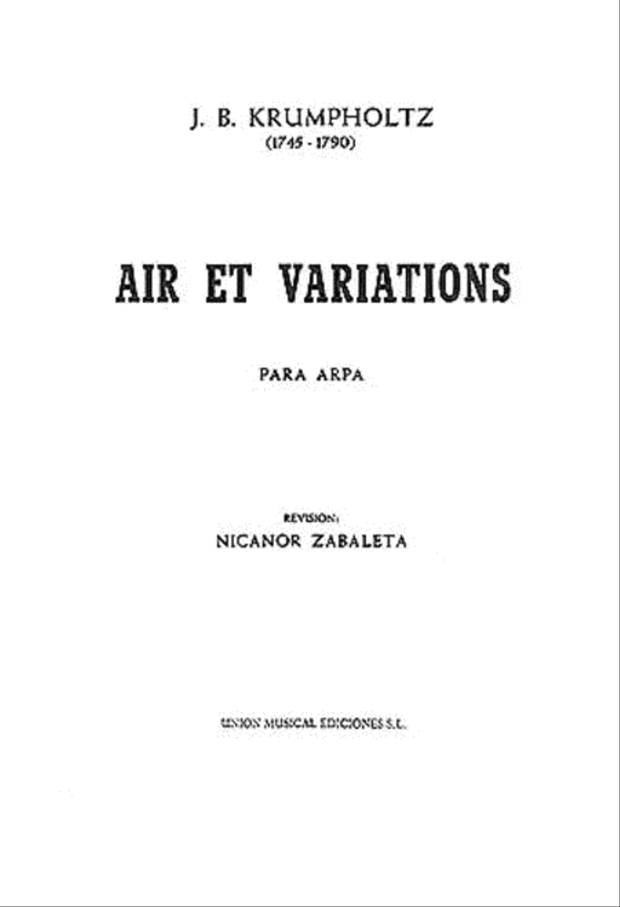 Krumpholtz Air Et Variations (zabaleta) Harp Harp scores gallery preview page 1