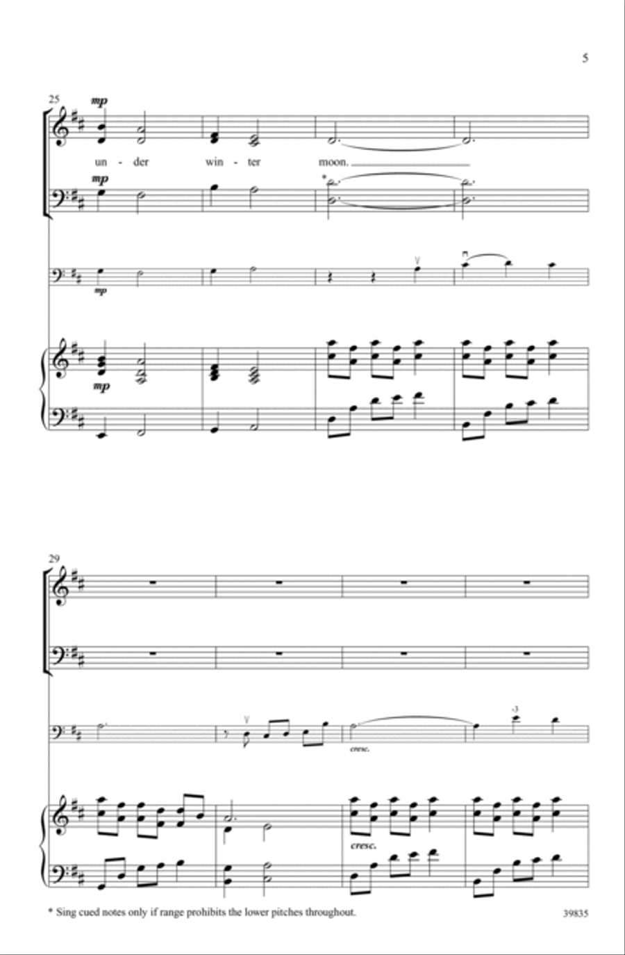 Under Winter Moon Under Winter Moon Choir scores gallery preview page 4