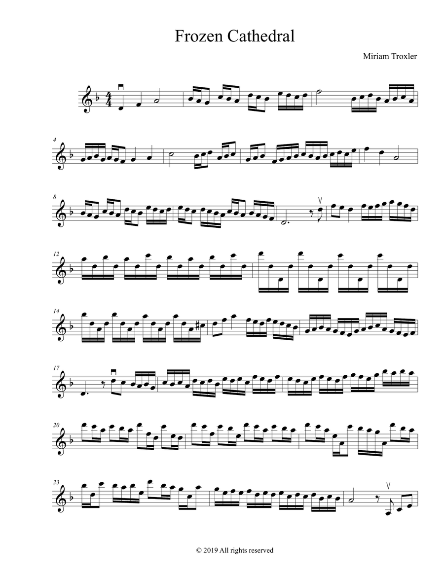 Frozen Cathedral Violin Solo scores gallery preview page 1