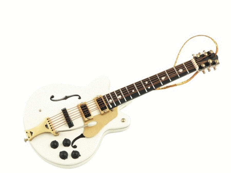 White Falcon Electric Guitar Ornament