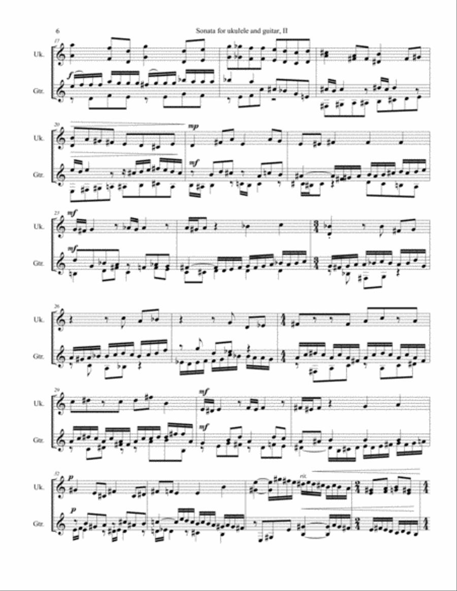 Sonata for ukulele and guitar Classical Guitar scores gallery preview page 6