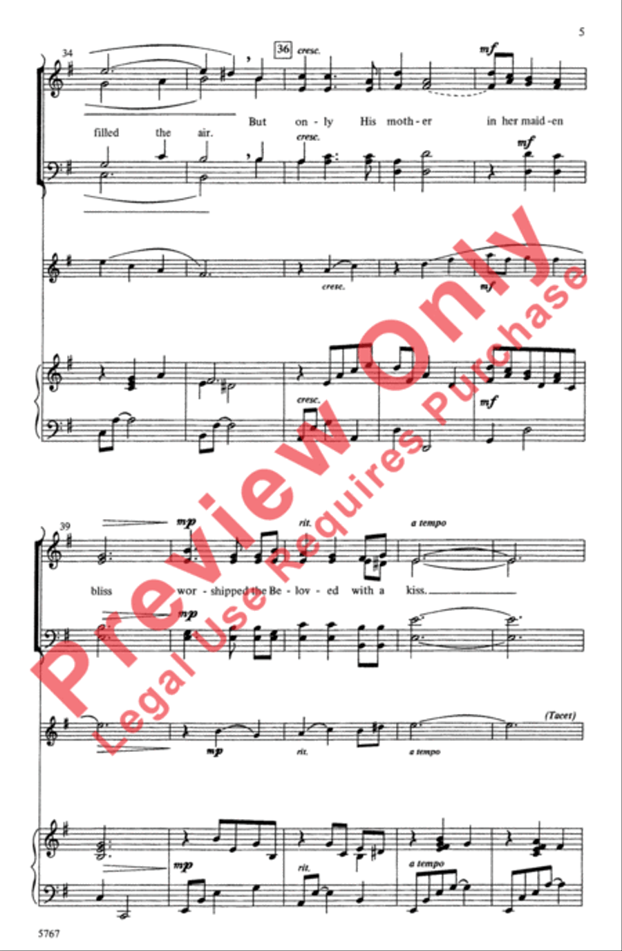 Winter Carol Winter Carol 4-Part scores gallery preview page 5