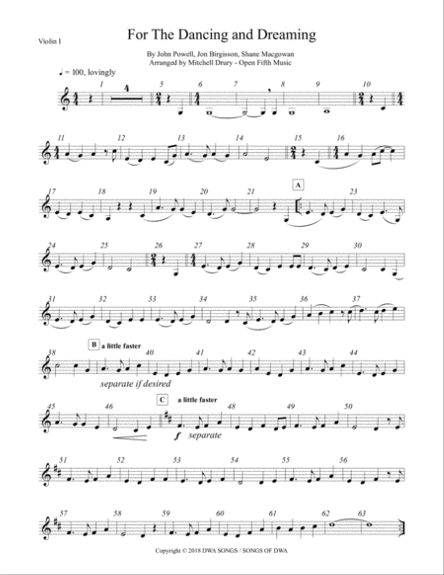For The Dancing And The Dreaming String Quartet scores gallery preview page 1