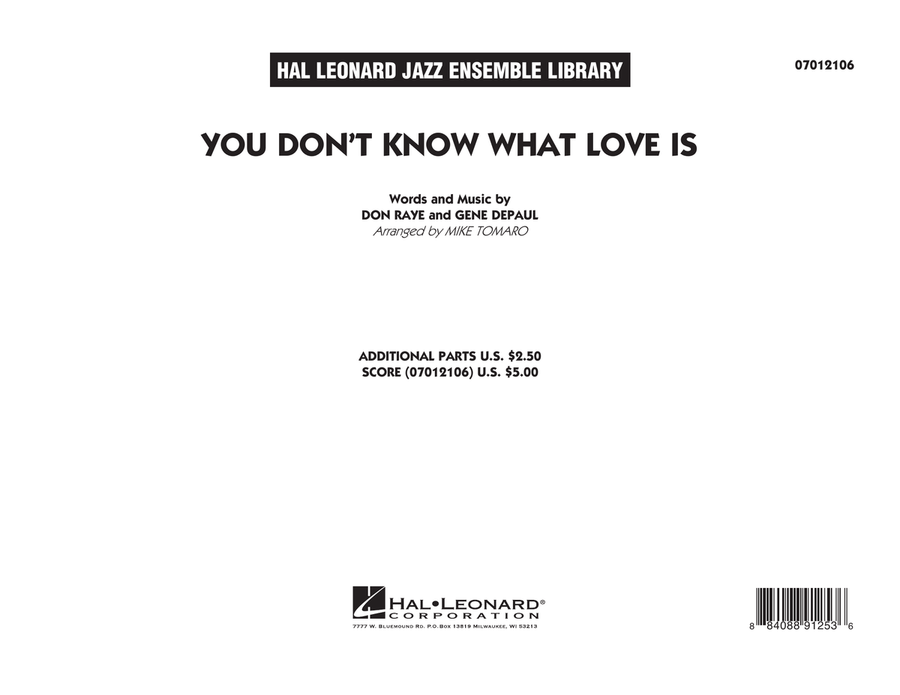 You Don't Know What Love Is - Conductor Score (Full Score) Jazz Ensemble scores gallery preview page 1