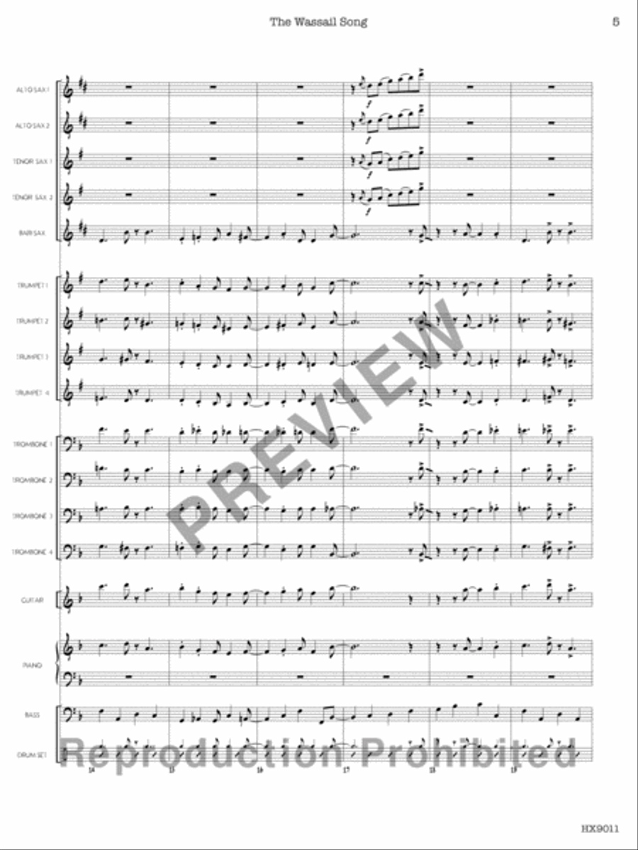 The Wassail Song Jazz Ensemble scores gallery preview page 6