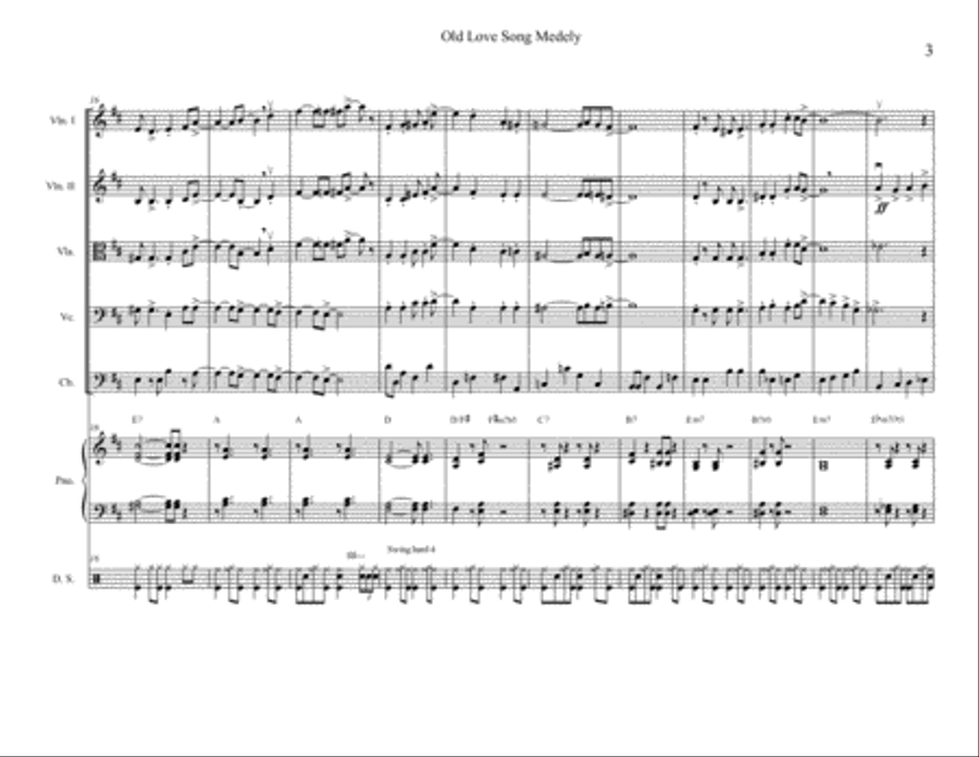 Old Love Song Melodies for Jazz String Ensemble String Orchestra scores gallery preview page 4