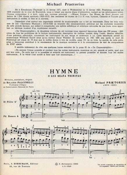 Hymn 'o Lux Beata Trinitas' (maitres Classiques No.66) (organ)