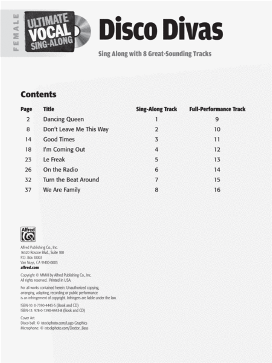 Ultimate Vocal Sing-Along: Disco Divas (Female Voice) Piano, Vocal, Guitar scores gallery preview page 2