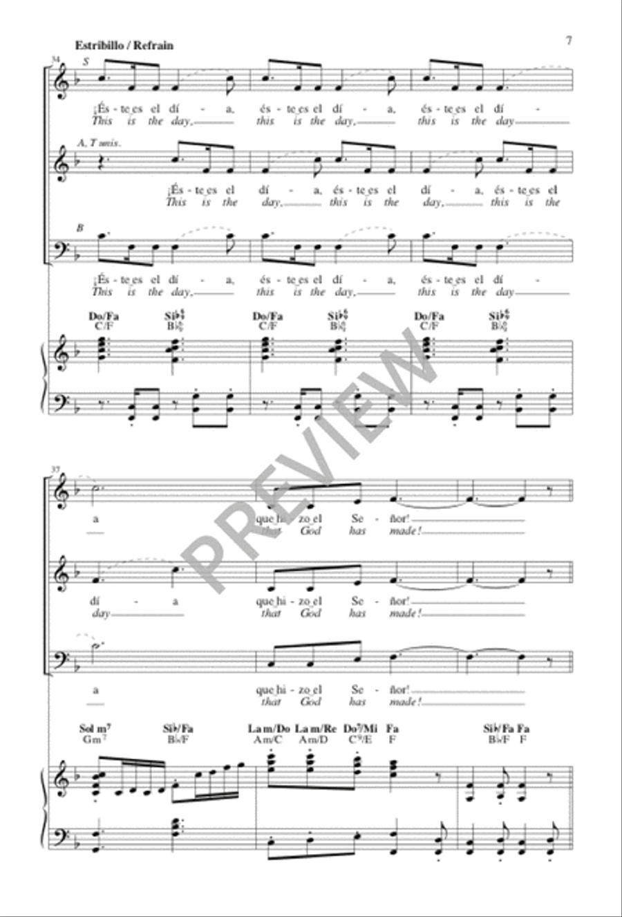Éste es el día / This Is the Day Choir scores gallery preview page 7