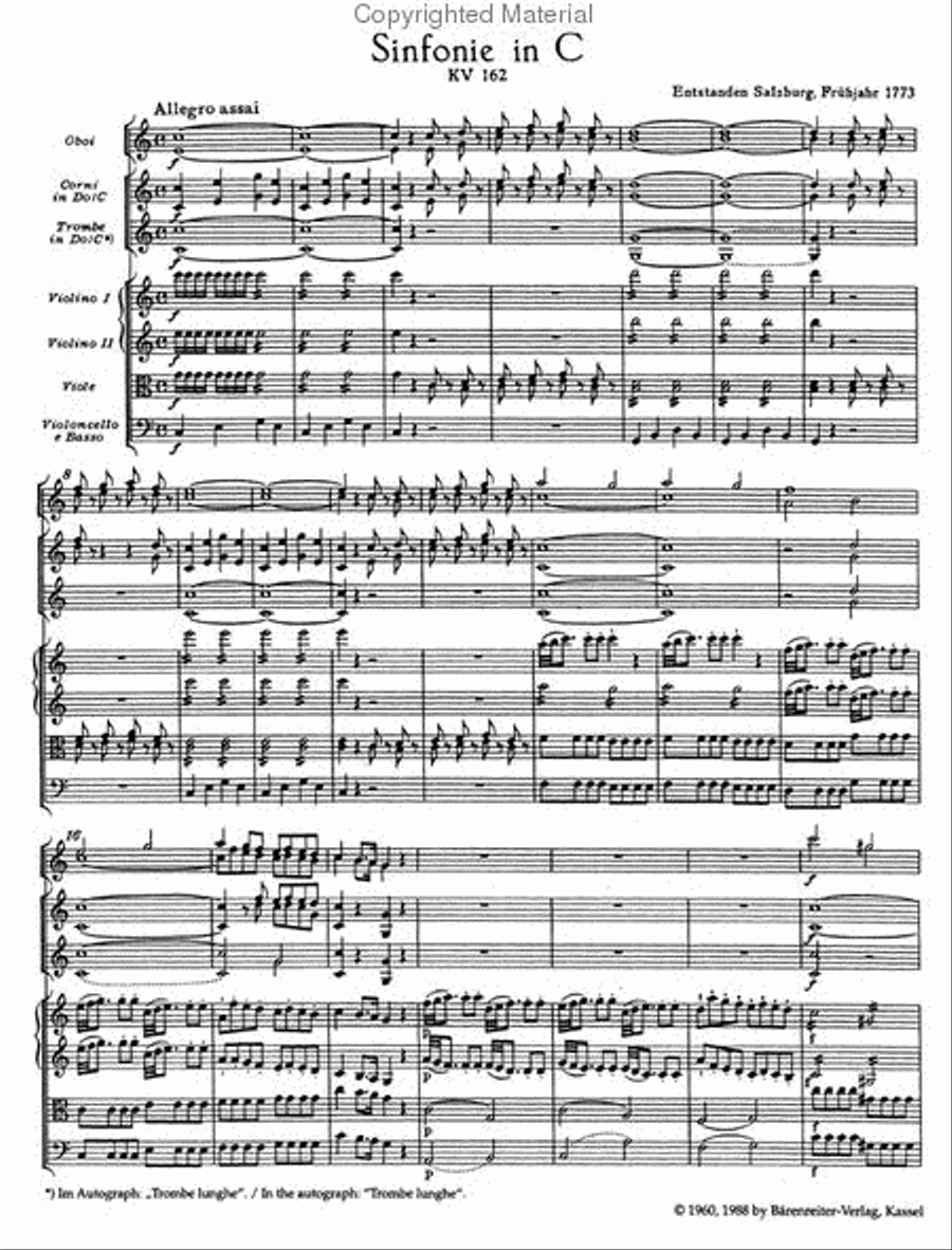 Symphony, No. 22 C major, KV 162 Violin scores gallery preview page 2
