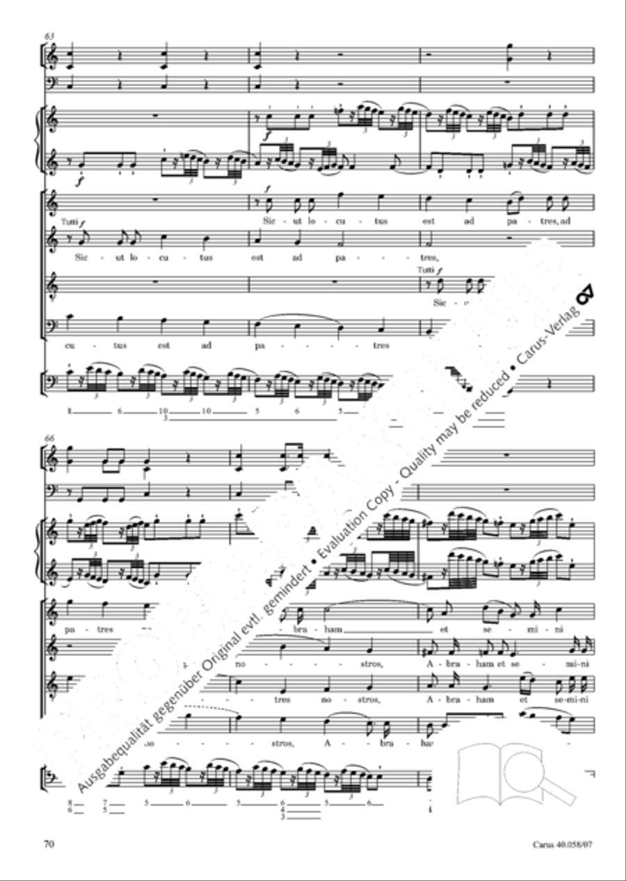 Vesperae solennes de Dominica 4-Part scores gallery preview page 75