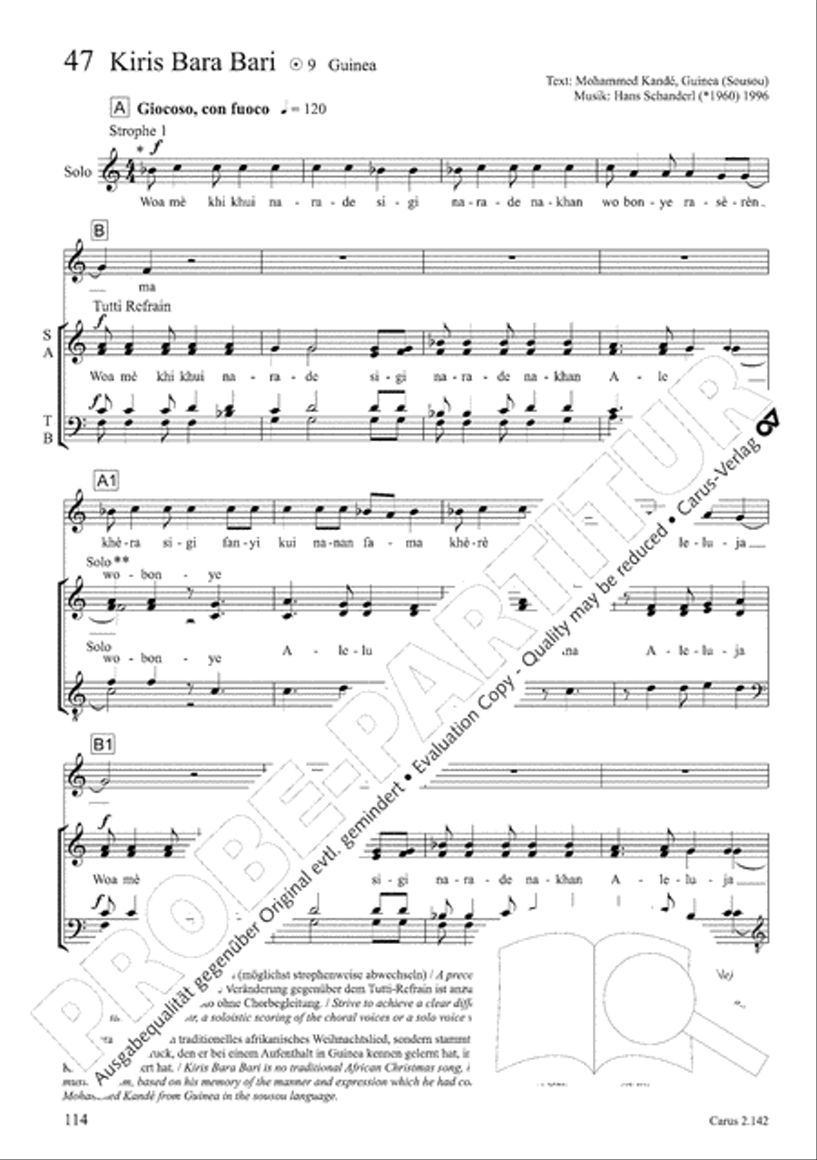 Christmas Carols of the World. Choral collection 4-Part scores gallery preview page 98