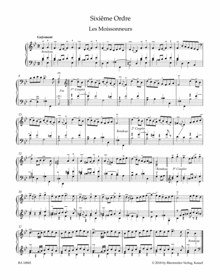 Pièces de clavecin. Second livre for Harpsichord (1717)