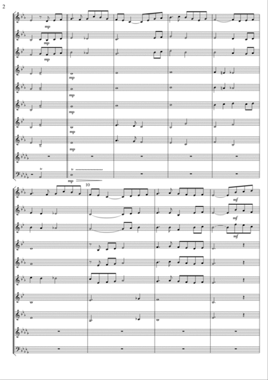 The Londonderry Air (Danny Boy) tune from County Derry arranged for Brass Quintet (or brass band) Brass Quintet scores gallery preview page 6