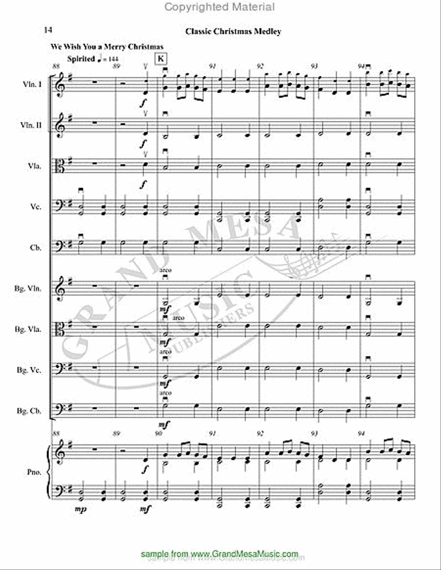Classic Christmas Medley String Orchestra scores gallery preview page 15