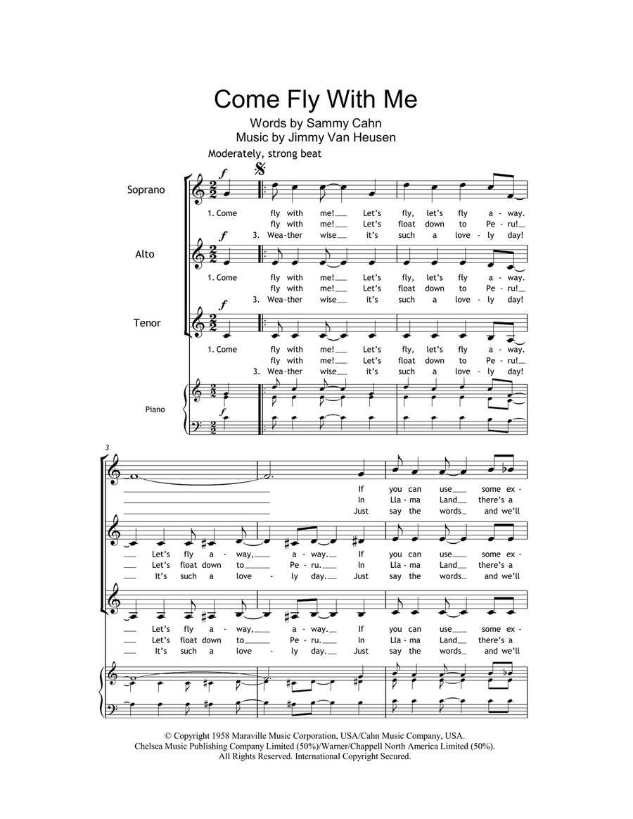 Come Fly With Me SSA scores gallery preview page 1