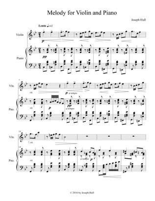 Melody for Violin and Piano ( Transcription )