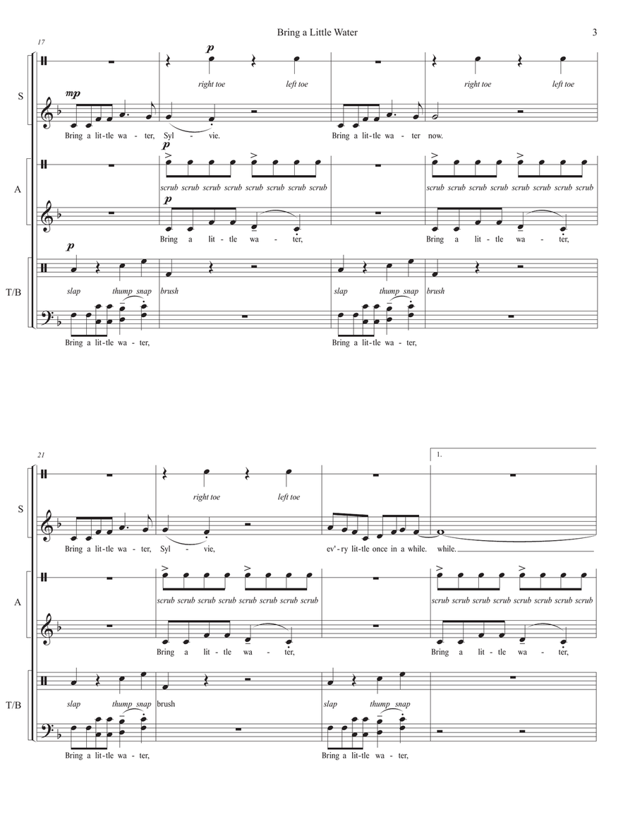Bring a Little Water, Sylvie 4-Part scores gallery preview page 3