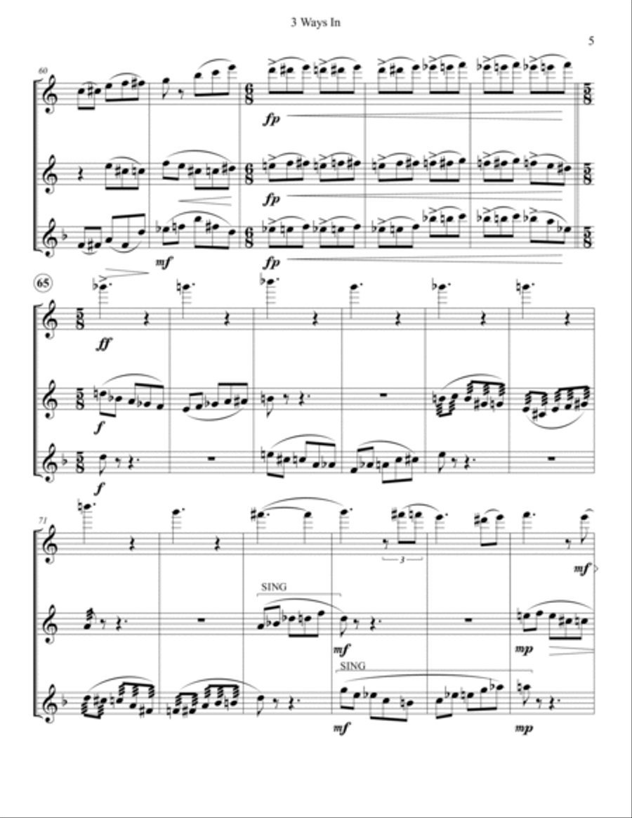 3 Ways In: 1. In The Air 2. Meditation 3. Jexatonic Woodwind Trio scores gallery preview page 6