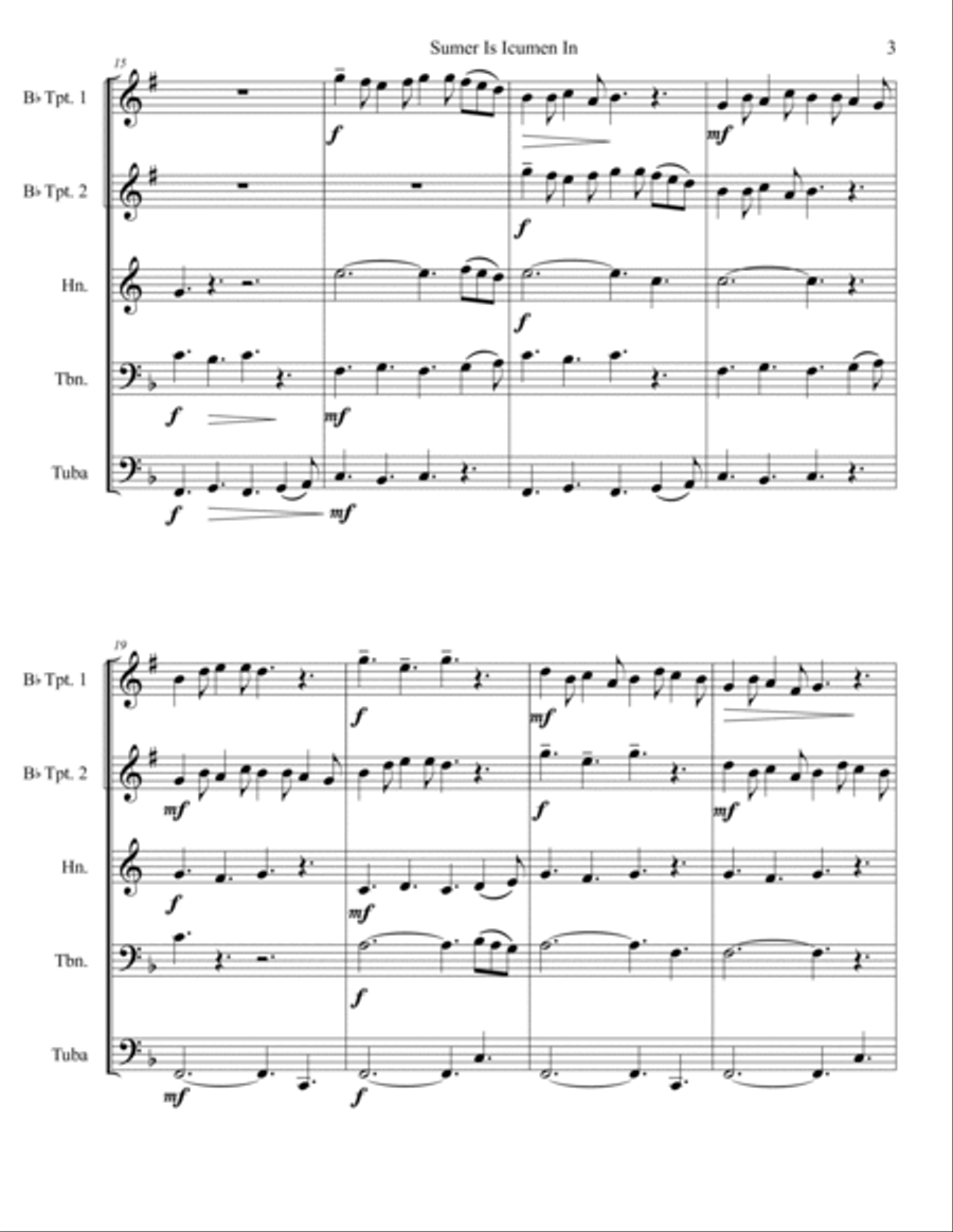 Sumer Is Icumen In Chamber Music scores gallery preview page 3