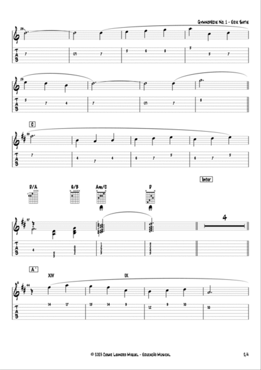 Gymnopedie No. 1 Gymnopedie No. 1 Acoustic Guitar scores gallery preview page 2