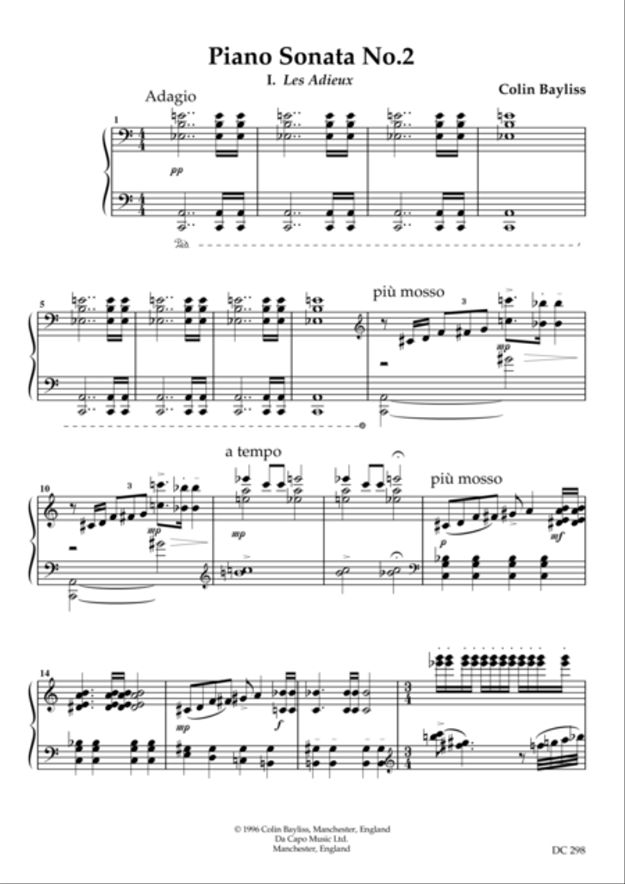 Piano Sonata No.2 Piano Solo scores gallery preview page 1