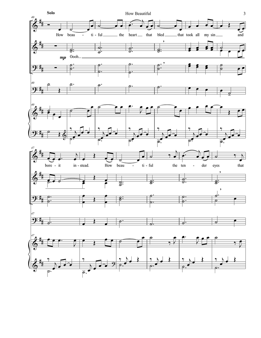 How Beautiful Choir scores gallery preview page 3