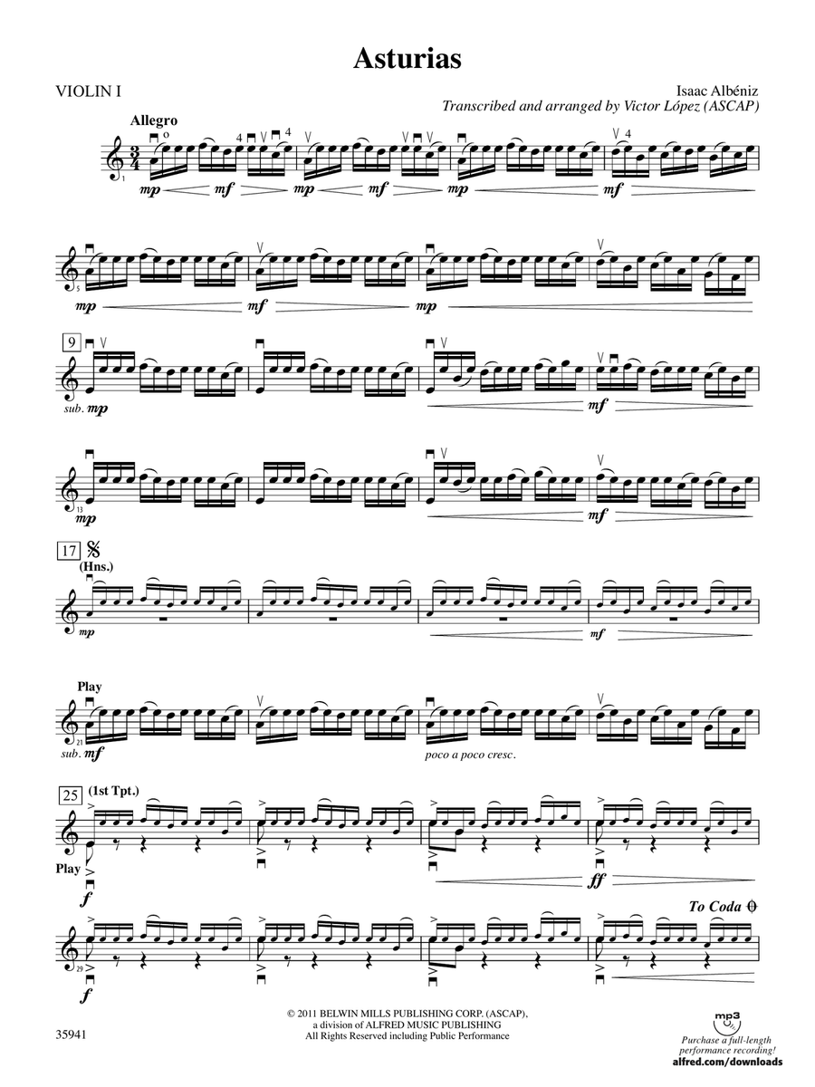 Asturias: 1st Violin