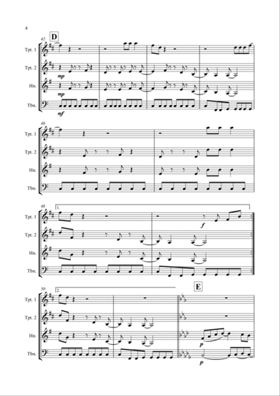 Jump Jump Brass Quartet scores gallery preview page 4