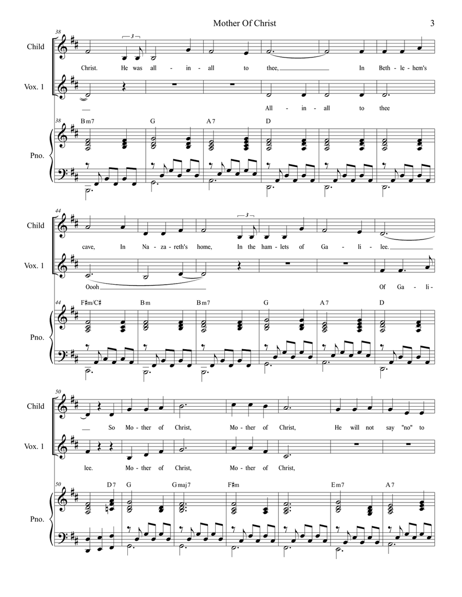 Mother Of Christ (Solo with 3-part children's choir) 3-Part scores gallery preview page 3