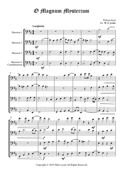 Bassoon Quartet - O Magnum Misterium (Byrd) image number null