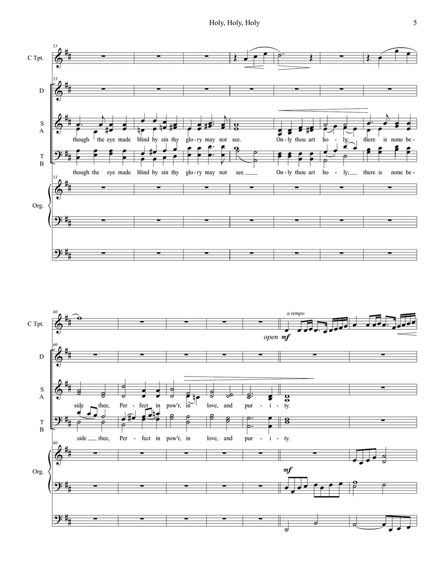 Holy, Holy, Holy Holy, Holy, Holy 4-Part scores gallery preview page 5