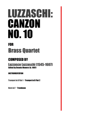 "Canzon No. 10" for Brass Quartet - Luzzasco Luzzaschi