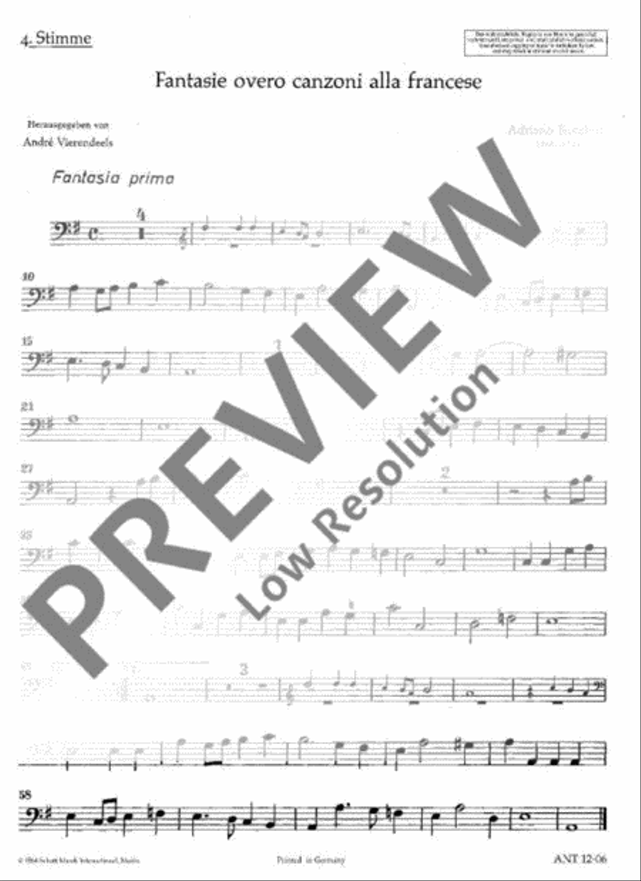 Fantasie overo canzoni alla francese Part scores gallery preview page 2