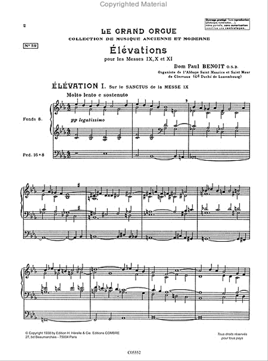 Elevations pour les Sanctus des Messes IX-X-XI (6) Organ scores gallery preview page 3