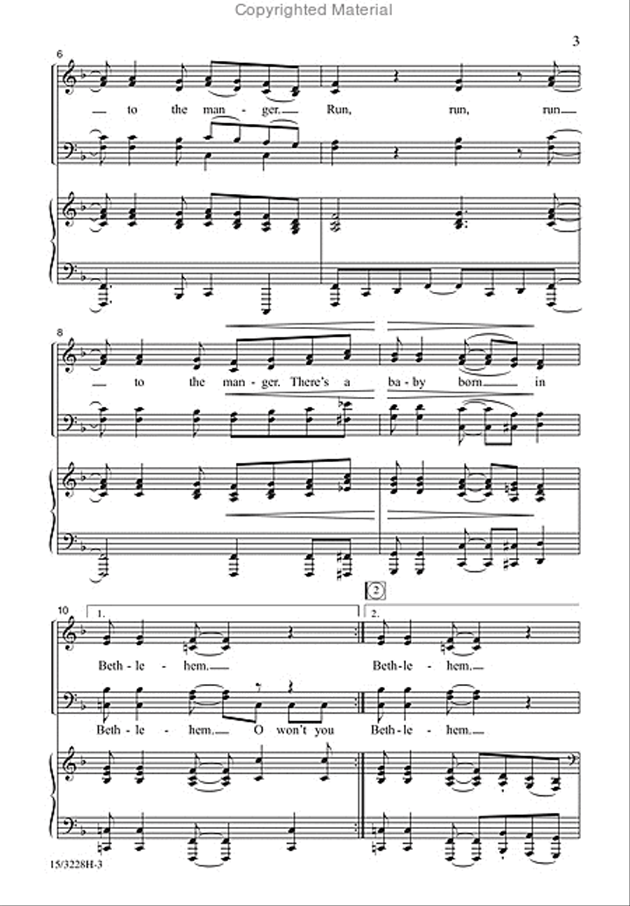 Baby Born in Bethlehem 4-Part scores gallery preview page 3