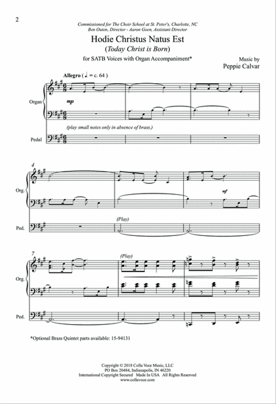 Hodie Christus Natus Est 4-Part scores gallery preview page 2