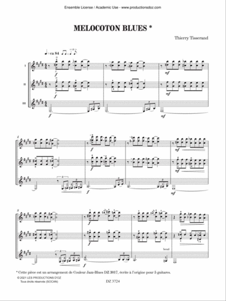 Melocoton Blues Melocoton Blues Guitar Ensemble scores gallery preview page 2