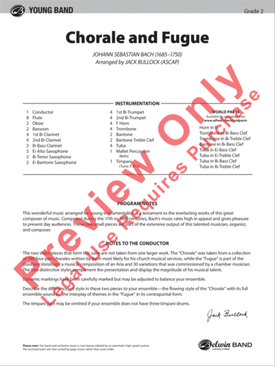 Chorale and Fugue Chorale and Fugue Concert Band scores gallery preview page 2